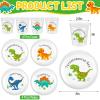 Yiyiring 4 Sets Dinosaur Fun Kids Plates with Cups Plates Dinnerware Set for Toddlers Creatively Drop Resistant Cute Plastic Dishes Dishwasher Safe view 2
