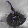 Halloween Women's Ruched Witch Hat with Butterflies Veils, Butterfly Wizard Hat Wizard Hat for Costume Cosplay Party (Purple) view 3