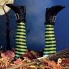 1 Pair Halloween Evil Witch Leg Props Wizard Feet With Boot Stake Ornament Decoration For Front Yard view 3
