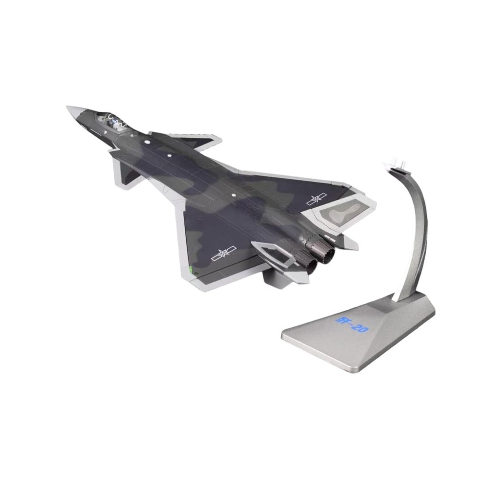 Aosekaa J20 Airplane Model Aircraft Plane Model Desktop Decor Air Plane Toy Metal Fighter Jet Model for Bedroom Bar Collection Gifts, 1 60