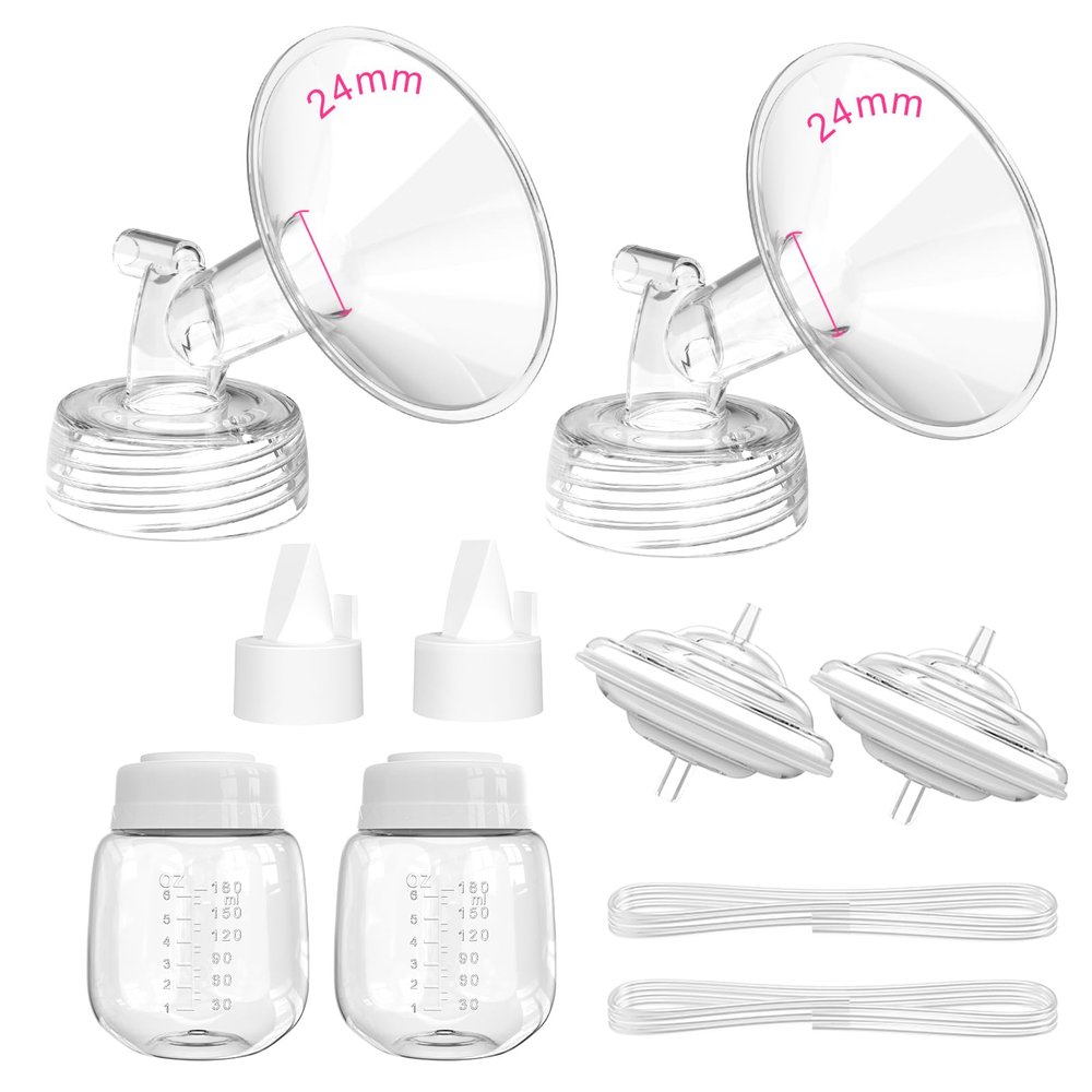 Breast Pump Parts for Spectra S1/S2/9 Plus/Synergy Gold, Not Original Accessories, 21mm Set Spectra Replacements Pump Parts Include Flange/Duckbill Valve/Backflow Protector/Tubing/Bottles