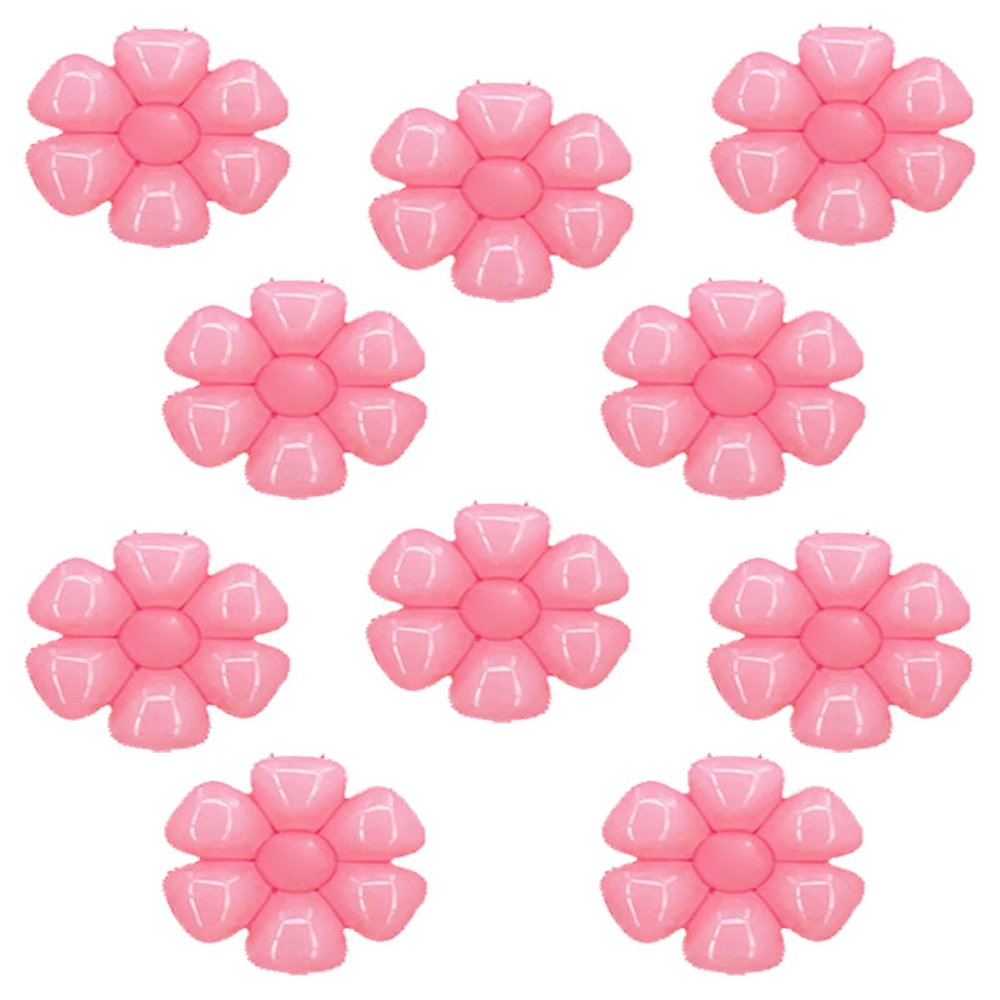 Elaliyi Pink Flower Balloons 10PCS - Birthday Theme Party Decoration