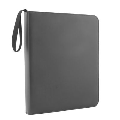 Ursae Minoris 3 D-Ring Standard Format Zipper Binder for Coins, Trading Cards, Stamps, Currency, Bank Notes, Documents, and Other Collectibles - Dark Gray
