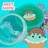 Original Squishmallows Glitter Slime, Mini Maya The Ice Cream Charm, Chocolate Scented, 3 Fun Add-Ins, Pre-Made Slime for Kids, Great 6 Year Old Toys view 2