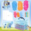 Bluey Stackable Sensory Case - Reusable Bin With Stickers, Play Sand Bags, Coloring Activities, Toys for Toddlers 1-3, Sensory Toys, Medium view 2