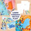 Bluey Stackable Sensory Case - Reusable Bin With Stickers, Play Sand Bags, Coloring Activities, Toys for Toddlers 1-3, Sensory Toys, Medium view 3
