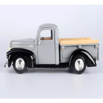 1942-47 "Jailbar Pickup Truck Gray and Black Timeless Legends Series 1/24 Diecast Model Car by Motormax 79388GRY