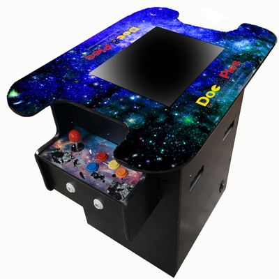 Doc and Pies Arcade Factory Full Size Professional Cocktail Arcade Machine | 60 Classic Games | Original, Classic Design | 2-Player | Full Size LCD Screen, Buttons and Joystick