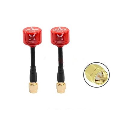 FTYUERT Drone toy accessories for Foxeer Antenna Lollipop 4 V4 FPV Antenna 5.8G 2.6Dbi for Stubby RHCP SMA RPSMA UFL Straight/Angle MMCX 7.2g for FPV RC Racing Drone(2pcs Red SMA V4)