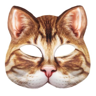 Aiffort 1Pcs Halloween Realistic Cat Masks Animal Cat Mask for Halloween Christmas Easter Novelty Costume Party Accessory (Yellow Cat Mask)