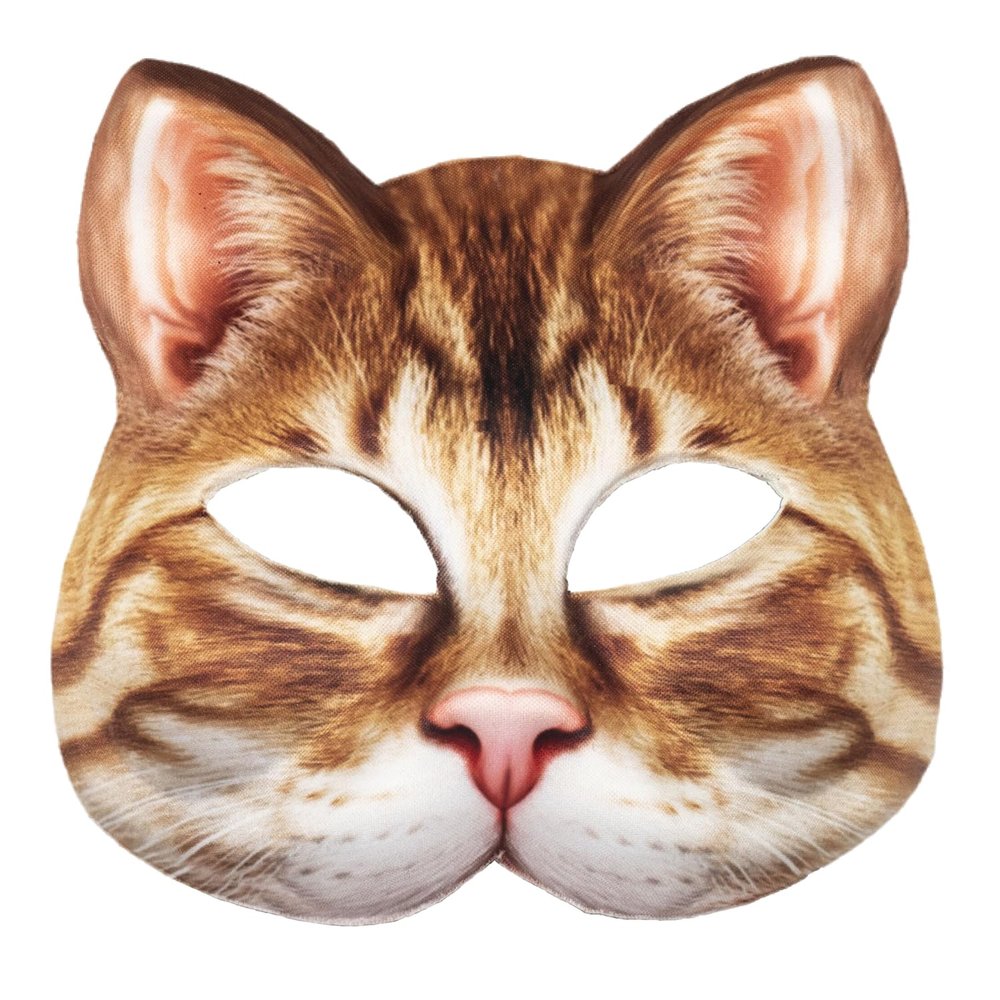 Aiffort 1Pcs Halloween Realistic Cat Masks Animal Cat Mask for Halloween Christmas Easter Novelty Costume Party Accessory (Yellow Cat Mask)