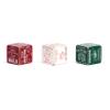 DEMDACO Holiday Games & Activities Red, Green, White 2.5 x 2.5 Inch Wood Christmas Party, Festive Fun for All, Dice Set Game 3 Piece Set, Present Exchange view 1