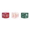 DEMDACO Holiday Games & Activities Red, Green, White 2.5 x 2.5 Inch Wood Christmas Party, Festive Fun for All, Dice Set Game 3 Piece Set, Present Exchange view 2