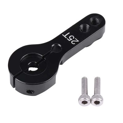 25T Teeth Servo Horn Arm RC Accessory Aluminum Alloy for Futaba Ace TowerPro MG Helicopter Car (Black)