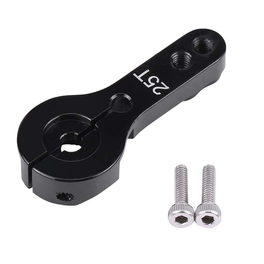 25T Teeth Servo Horn Arm RC Accessory Aluminum Alloy for Futaba Ace TowerPro MG Helicopter Car (Black)