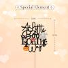 A Little Boo Is On The Way Cake Topper, Ghost Baby Shower Cake Decor, Black Glitter Baby Boo A little Boo is Due Cake Topper for Boy Girl, Ghost First Birthday Party Decoration view 2