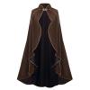 Colorful House Women's cape 43" stand up collar rolled edge cape medieval Halloween Costume Party(43" Curled Edge Brown) view 1