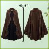 Colorful House Women's cape 43" stand up collar rolled edge cape medieval Halloween Costume Party(43" Curled Edge Brown) view 2