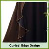 Colorful House Women's cape 43" stand up collar rolled edge cape medieval Halloween Costume Party(43" Curled Edge Brown) view 4