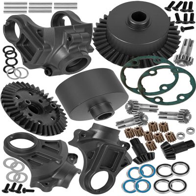hopsupRC RC Front & Rear Metal Diff Boost Box Upgrades Parts for 1/10 Granite/Senton/Vorteks/Big Rock 4X4 V3 3S BLX (MEGA 550),1/8 Typhon/Vendetta/Infraction 4WD 3S BLX(MEGA 550).Black(ARA210007)