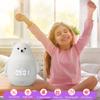 GANGULITO Smart Kids Alarm Clock Lamp App Control Toddler Sleep Trainer with Green Night Light All-in-one OK to Wake Rechargeable (Silicone White Teddy Bear) view 2