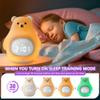 GANGULITO Smart Kids Alarm Clock Lamp App Control Toddler Sleep Trainer with Green Night Light All-in-one OK to Wake Rechargeable (Silicone White Teddy Bear) view 3