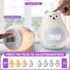 GANGULITO Smart Kids Alarm Clock Lamp App Control Toddler Sleep Trainer with Green Night Light All-in-one OK to Wake Rechargeable (Silicone White Teddy Bear) view 4