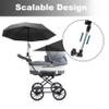 1PC Umbrella Holder for Stroller Bike Umbrella Clamp 360 Adjustable Retractable Umbrella Holder Stainless Steel Stand Pram Umbrella Holder for Wheelchair Fishing Golf Trolley view 2