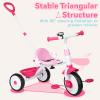 Liberry 2 in 1 Toddler Tricycle Age 2 3 4 Years Old, Kids Trike with Adjustable Push Handle, Bell & Basket, 3 Wheel Bike Riding Toy Birthday Gift for Girls Boys, Pink view 4