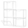 Freebat Stackable Storage Organizers Clear Acrylic Display Case, 5-Pack Acrylic Boxes with Lids, Clear Storage Containers Storage for Handbags, Collectibles & Figures view 1