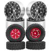 1.0" SCX24 Beadlock Wheels Rim 7mm Hex Wheel Rims & 1.0" SCX24 Beadlock Wheels 7mm Hex Wheel Rims & Rubber Crawler Tires Set view 1