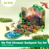 COCO&Friends Dinosaur Toys for Kids 3-5 - Portable Dinosaur Backpack Play Set with Foldable 3D Mat, Pretend Play Toy for 4 Year Old Boy Birthday Gift - Travel Outdoor Beach Toys for Kids Ages 4-8 view 2