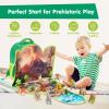 COCO&Friends Dinosaur Toys for Kids 3-5 - Portable Dinosaur Backpack Play Set with Foldable 3D Mat, Pretend Play Toy for 4 Year Old Boy Birthday Gift - Travel Outdoor Beach Toys for Kids Ages 4-8 view 4
