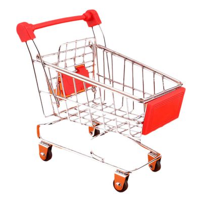 Mini Shopping Cart Supermarket Cart,Shopping Cart Toy Handcart Trolley Toy Dolls Shopping Store Dollhouse Grocery Trolley Model Dollar Bills Small Shelves