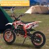 49cc Kids Dirt Bike, 2-Stroke Gas Power Motocross, Off-Road Tires Pocket Motorbike with Front Rear Disc Brakes, Mini Motorcycle Racing Max Speed 40km/H Red view 3