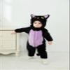 Eadrioss Black Cat Costume for Toddler Baby Girl Boy Halloween Costumes Fuzzy Warm Fall Winter Clothes Halloween Cats Outfit (Black Purple, 12-18 Months) view 2
