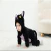 Eadrioss Black Cat Costume for Toddler Baby Girl Boy Halloween Costumes Fuzzy Warm Fall Winter Clothes Halloween Cats Outfit (Black Purple, 12-18 Months) view 3