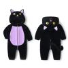 Eadrioss Black Cat Costume for Toddler Baby Girl Boy Halloween Costumes Fuzzy Warm Fall Winter Clothes Halloween Cats Outfit (Black Purple, 12-18 Months) view 4