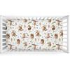 Baby Animals Crib Sheets 52''x28'' Squirrels Deer Fall Leaves Stretchy Fitted Crib Mattress Cover for Boy Girl Baby Animals Forest Soft Bed Sheets for for Standard Crib and Toddler Mattress view 2