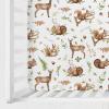 Baby Animals Crib Sheets 52''x28'' Squirrels Deer Fall Leaves Stretchy Fitted Crib Mattress Cover for Boy Girl Baby Animals Forest Soft Bed Sheets for for Standard Crib and Toddler Mattress view 4