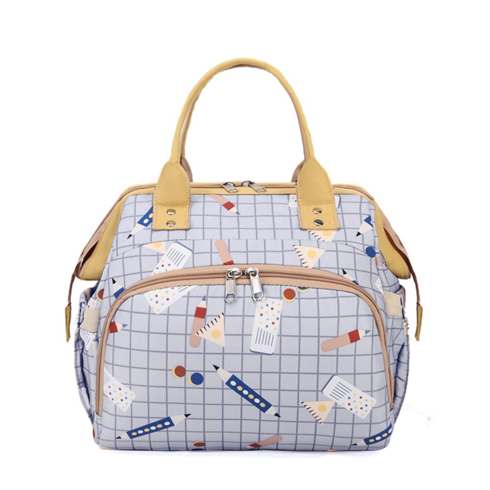 Lmbabter Baby Diaper Bag Backpack Waterproof Multi-Function Convertible Small Smart Diaper Tote Bag Daypack for Mom (Grey)