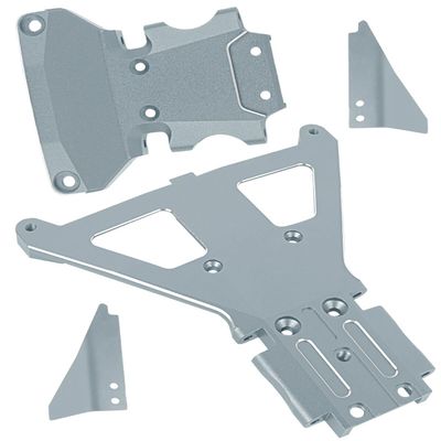 RCMYou RC Aluminum Front Rear Bulkhead Upgrades Part for 1/10 Slash LCG 4X4 Ultimate,Rally Brushless,Alloy Front Bulkhead Rear Bulkhead Hop Ups,Titanium