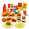 Pretend Play Kitchen Mini Foods Set for Kids Hamburger Fries Noodles Drink with Tray Playset,Play House Kitchen Accessories Role Toys Birthday Gifts for Boys Girls 3 4 5 Yrs (31Pcs Hamburger Chips) view 1