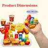 Pretend Play Kitchen Mini Foods Set for Kids Hamburger Fries Noodles Drink with Tray Playset,Play House Kitchen Accessories Role Toys Birthday Gifts for Boys Girls 3 4 5 Yrs (31Pcs Hamburger Chips) view 2