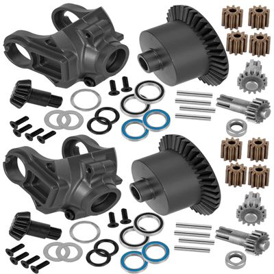 RCMYou RC Front & Rear Diff & Diff Cover Case Upgrades Part for 1/10 Big Rock Vorteks Granite Senton 3S BLX 1/8 Infraction Typhon Vendetta 3S BLX,Differential & Diff Cover Case,Black