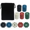 100PCS Poker Chip Set with Portable Storage Bag Professional Grade Casino Style 5 Colours for Texas Holdem Blackjack Poker Night Party (Small Denomination) view 1