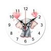 NTVOWPZO 16 Inch Wall Clock Cute Cartoon Baby Elephant Hold Heart Battery Operated Wall Clocks Silent Non-Ticking Round Wall Clock for Living Room Kitchen Home Office Wall Decorative Clock view 1