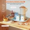 EERKEOD Tea Party Set for Kids Wooden Tea Sets for Toddler Girl Toys Pretend Play for Little Girls Kitchen Play Food Accessories Sets Wooden Educational Toys Gifts with Silicone view 2