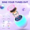 Karaoke Machine for Kids, Mini Portable Bluetooth Karaoke Speaker with 2 Wireless Microphone & LED Lights, Christmas Birthday Toy Gift for Girls Boys Ages 4, 5, 6, 7, 8, 9, 10, 12+ Years Old, Purple view 2