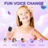 Karaoke Machine for Kids, Mini Portable Bluetooth Karaoke Speaker with 2 Wireless Microphone & LED Lights, Christmas Birthday Toy Gift for Girls Boys Ages 4, 5, 6, 7, 8, 9, 10, 12+ Years Old, Purple view 4